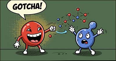 Atom pulling electrons from another atom